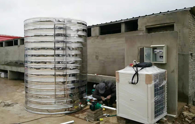 新八建集團項目部空氣能熱泵機組案例